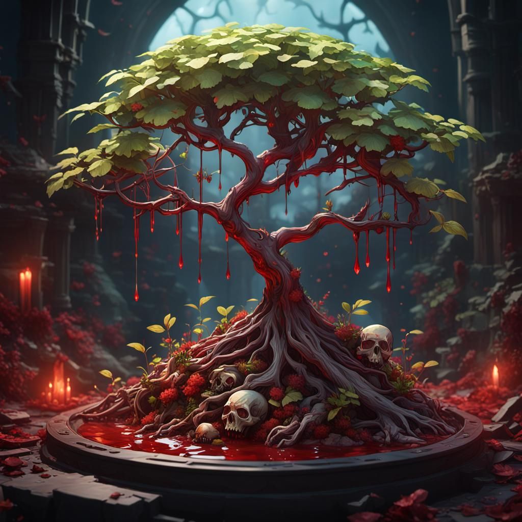 Blood Tree - AI Generated Artwork - NightCafe Creator