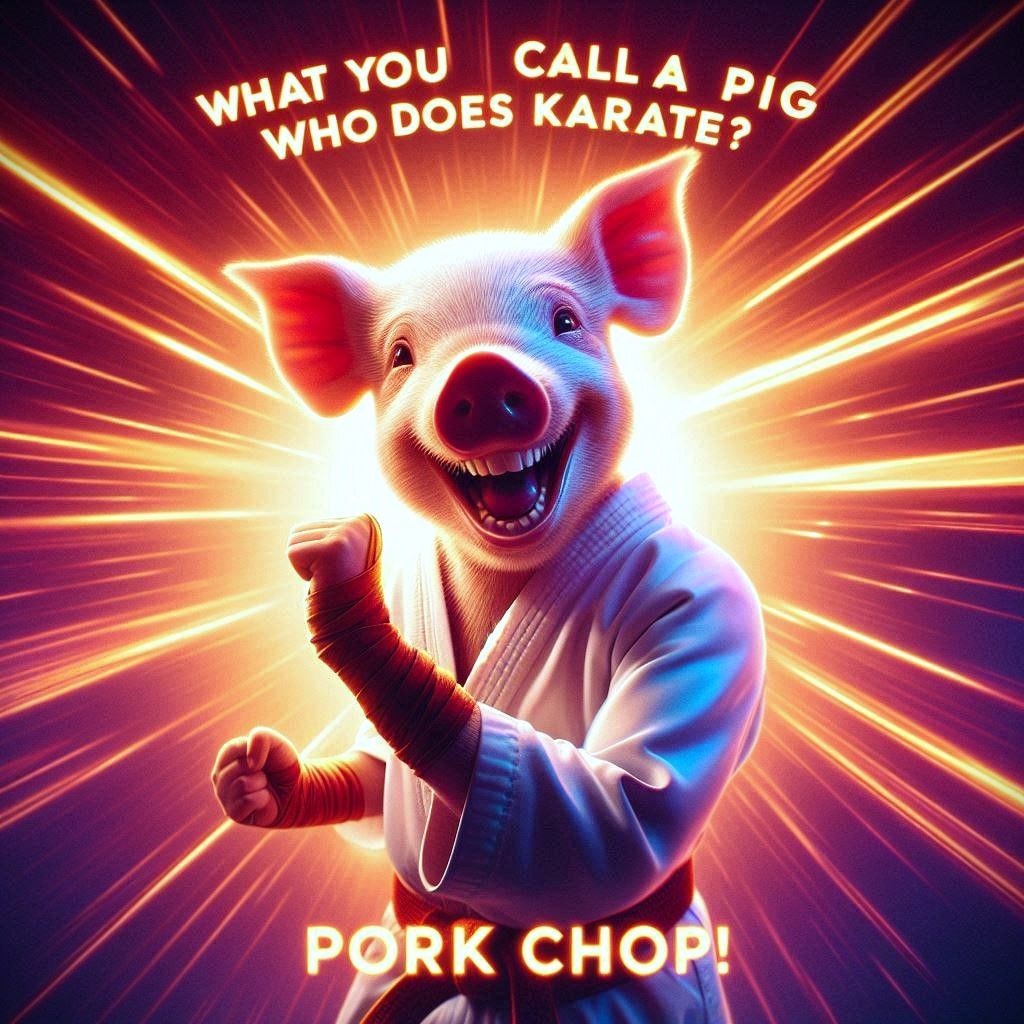What you call a pig  who does karate?
