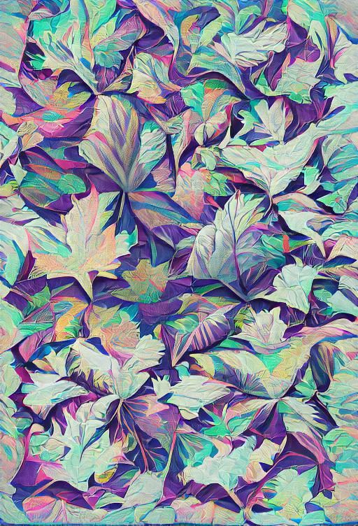 Leaf pattern generated from William Morris sketch - AI Generated ...