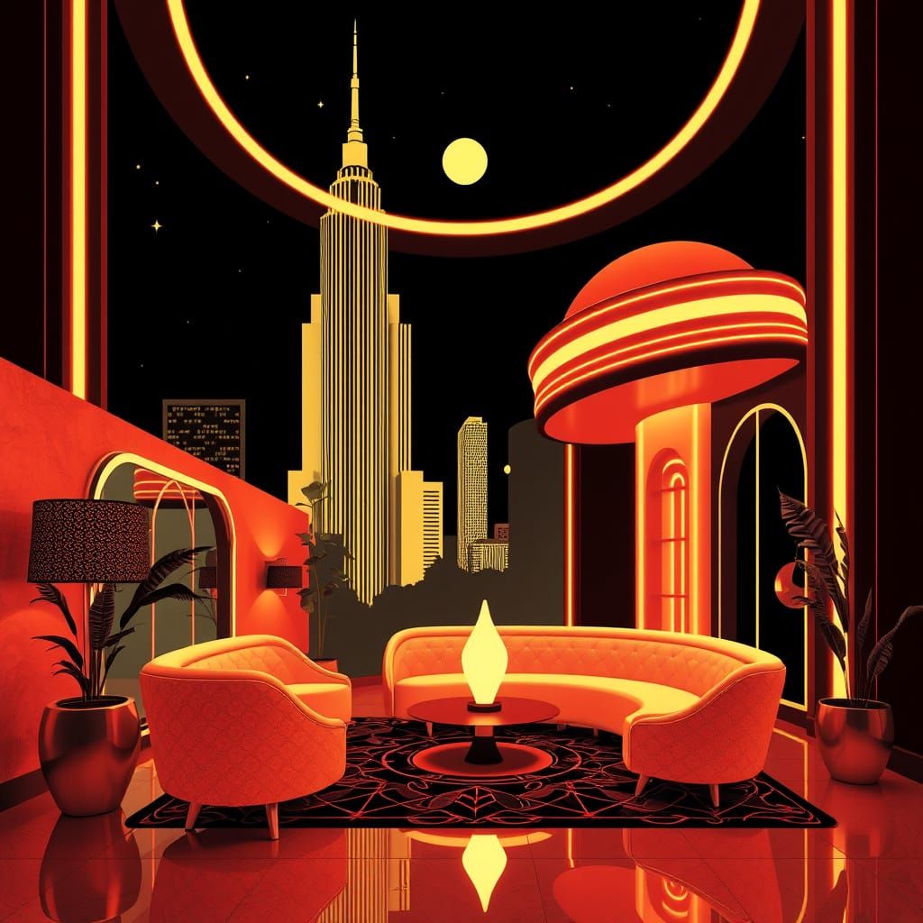 Art deco Noir in Space   by @Vix