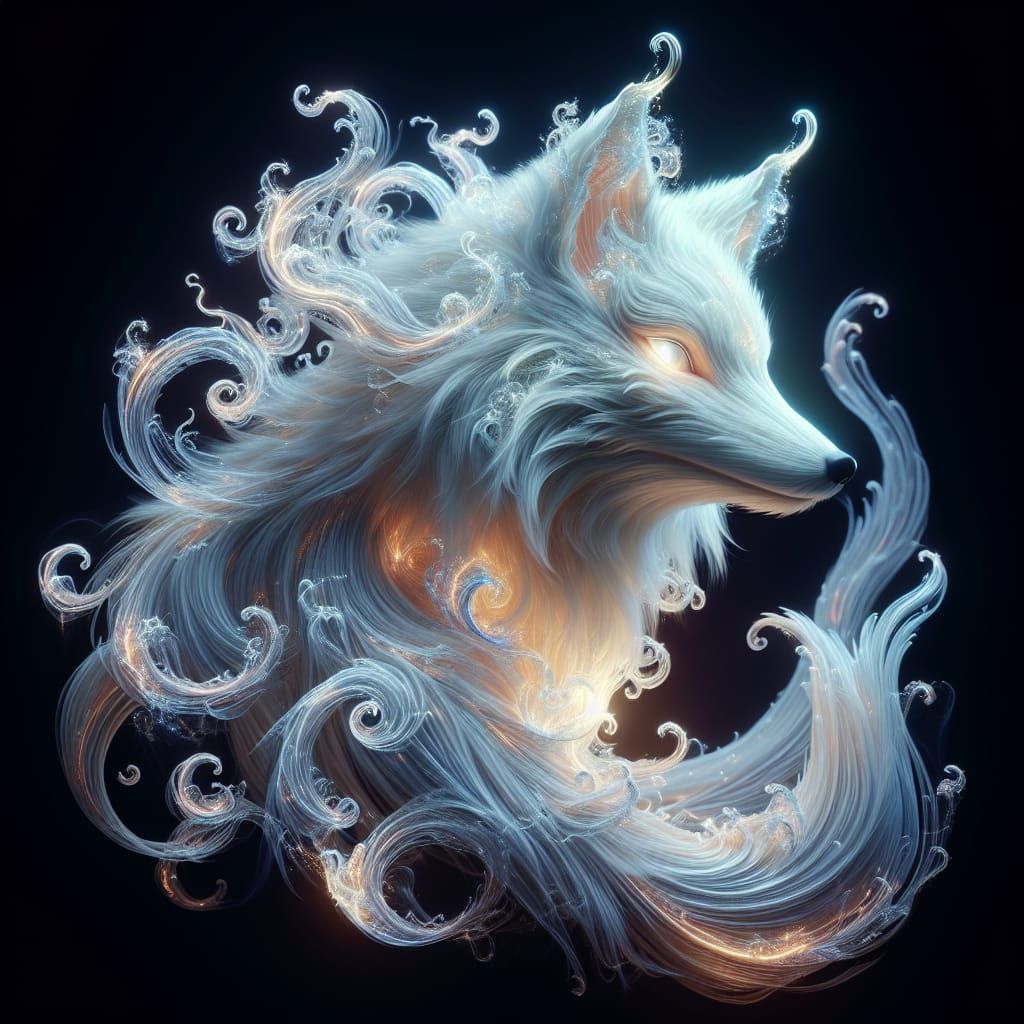 Ghost Kitsune - AI Generated Artwork - NightCafe Creator