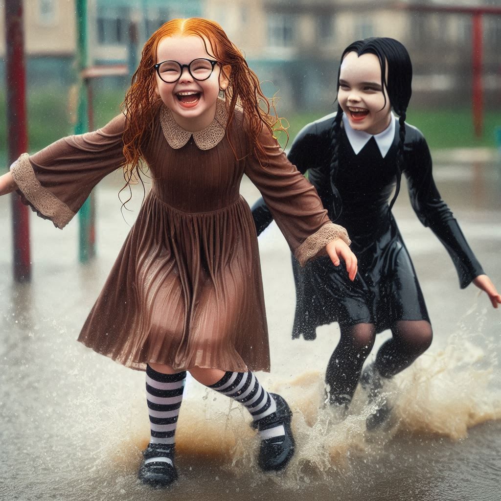 Lonely girls found friendship on an abandoned flooded playgr...