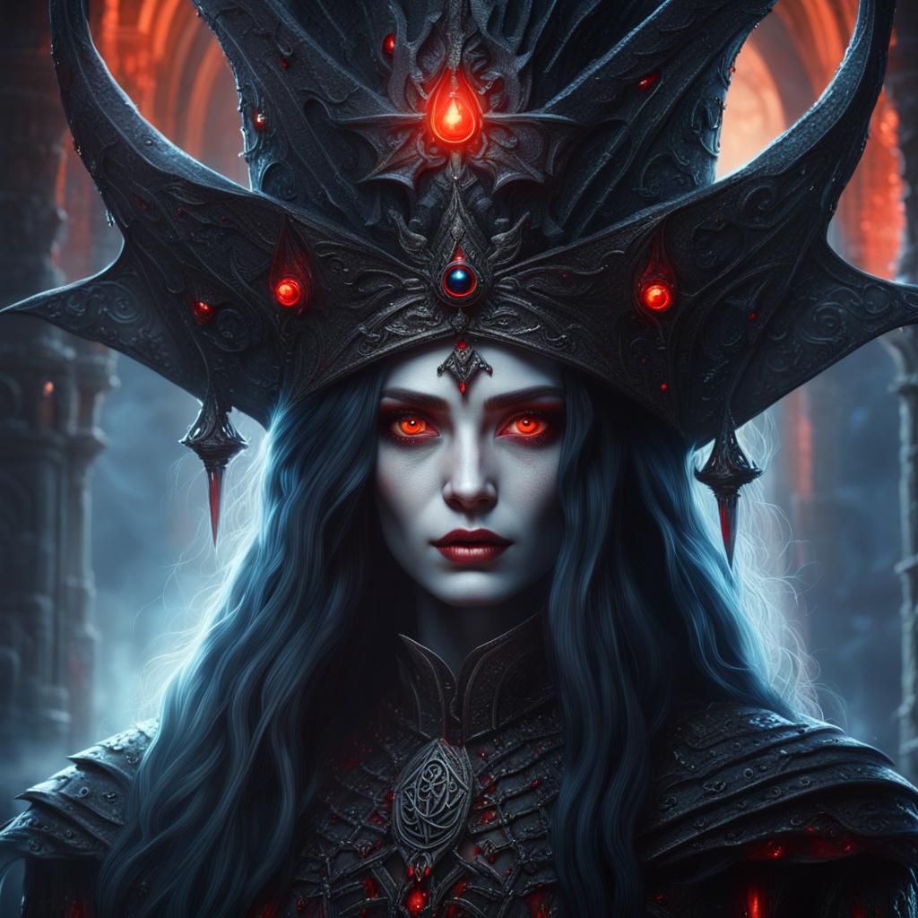 portrait of a majestic gothic sorceress goddess - AI Generated Artwork ...