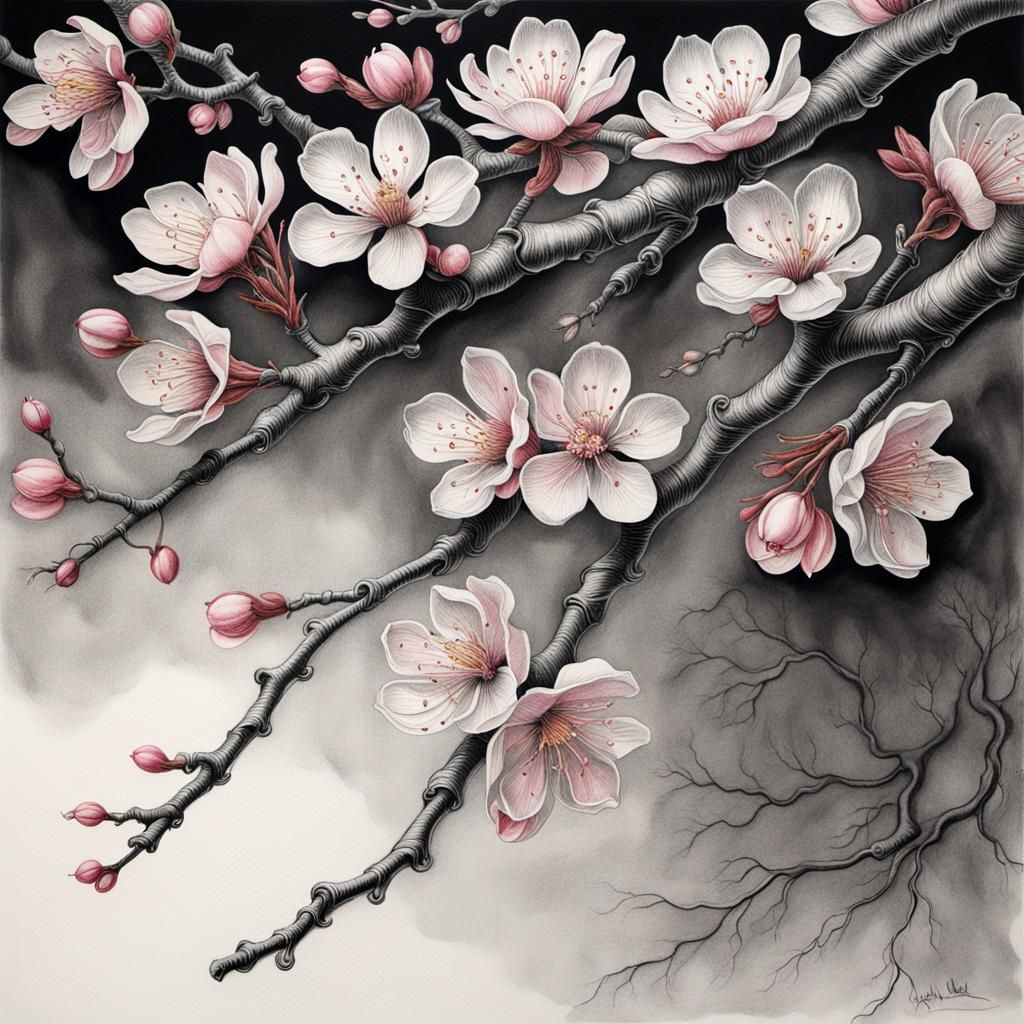 cherry blossom branch I