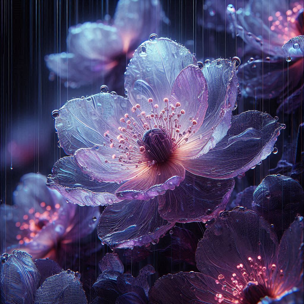 Transparent lavender flowers