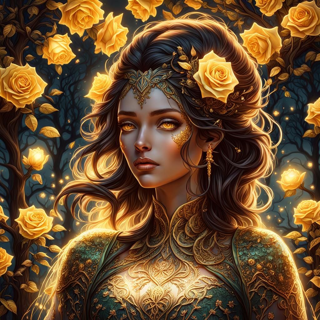 yellow roses AI Generated Artwork NightCafe Creator