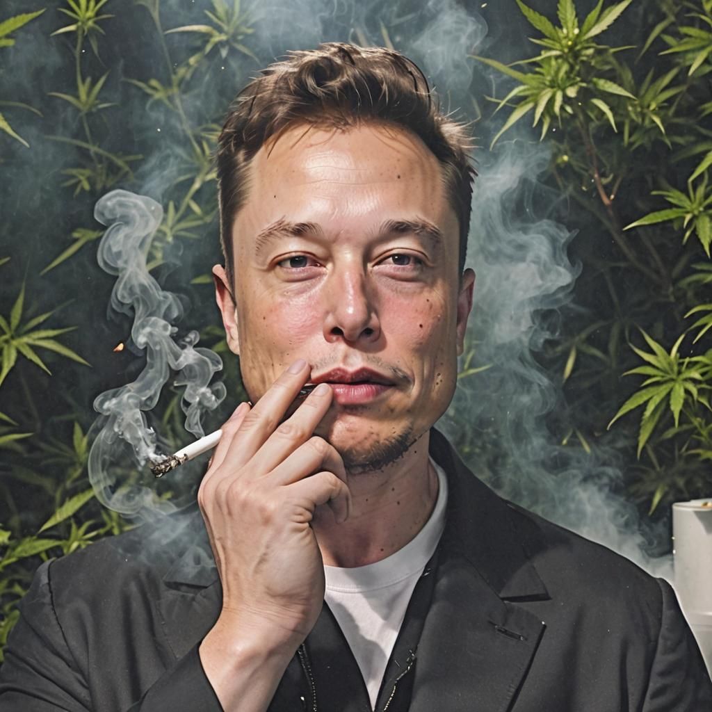 Elon musk smoking weed - AI Generated Artwork - NightCafe Creator