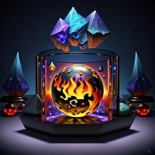 Jewelry, Stone, Flame, Objects, Colorful, Vivid, Fractal, 3d...
