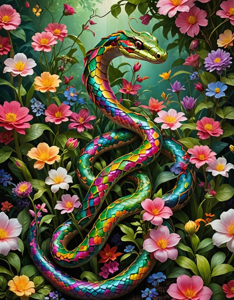 The Enchanted Garden Keeper: Picture a vibrant, lush garden ...