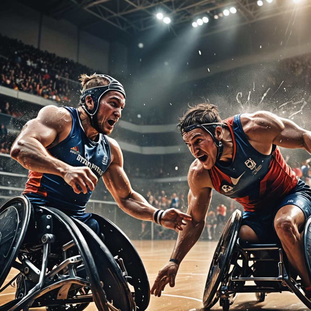 Wheelchair rugby dynamic clash in the Olympic final  by @Phaedrus