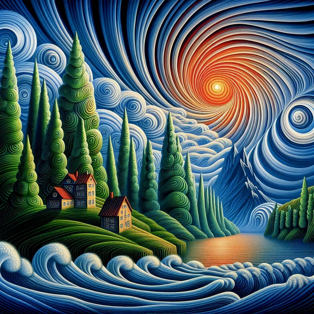 Spiral ,golden ratio painting