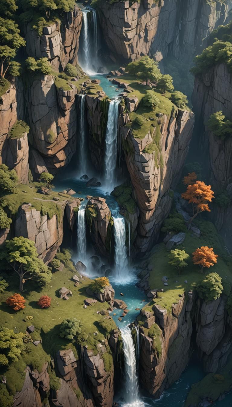 A cliff side waterfall