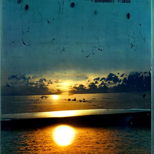 vintage photo of a sunrise over the sea