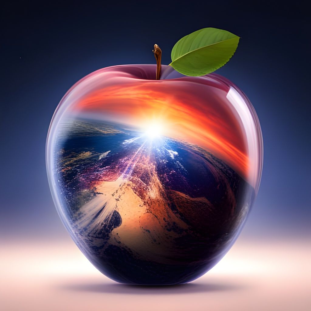 The World in the Apple   by @freki