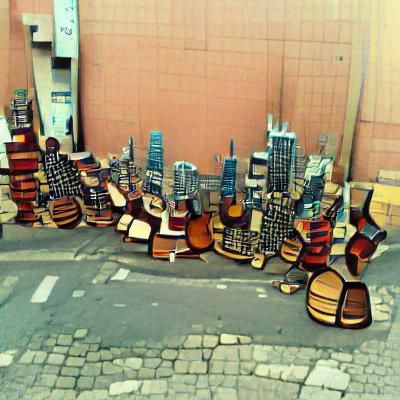 city made of guitars
