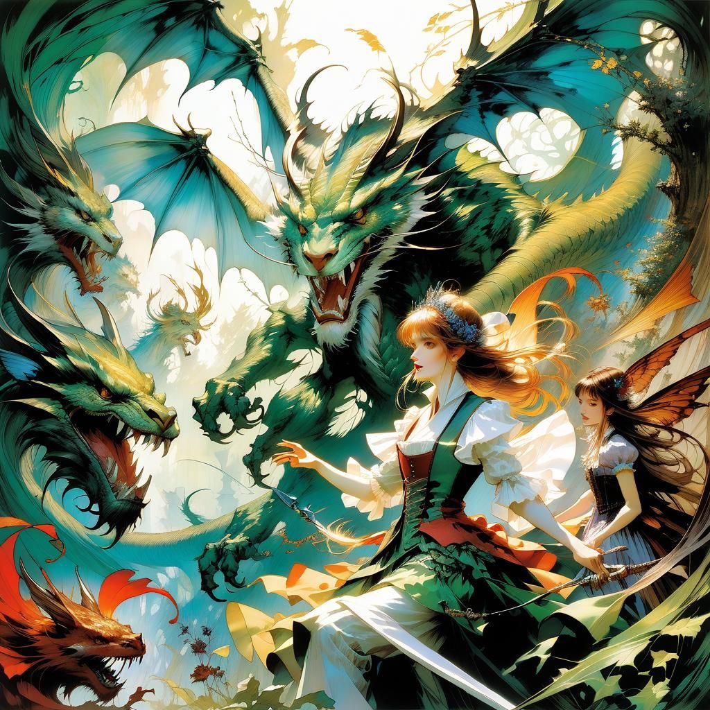 Jabberwocky confronting Alice