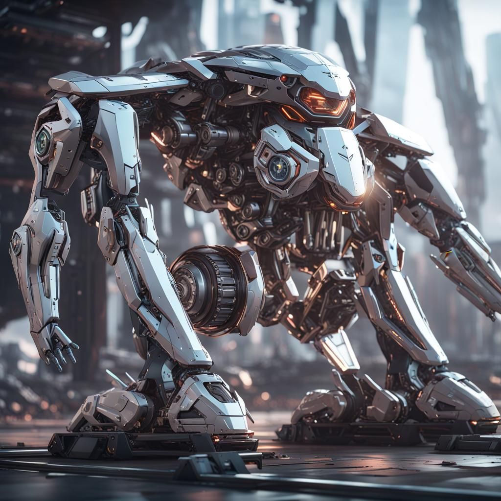 tesla 2050 intricate mech details, ground level shot, 8K res...