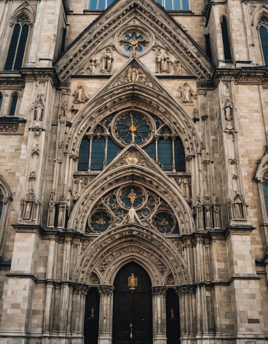 A beautiful catholic church from the outside.