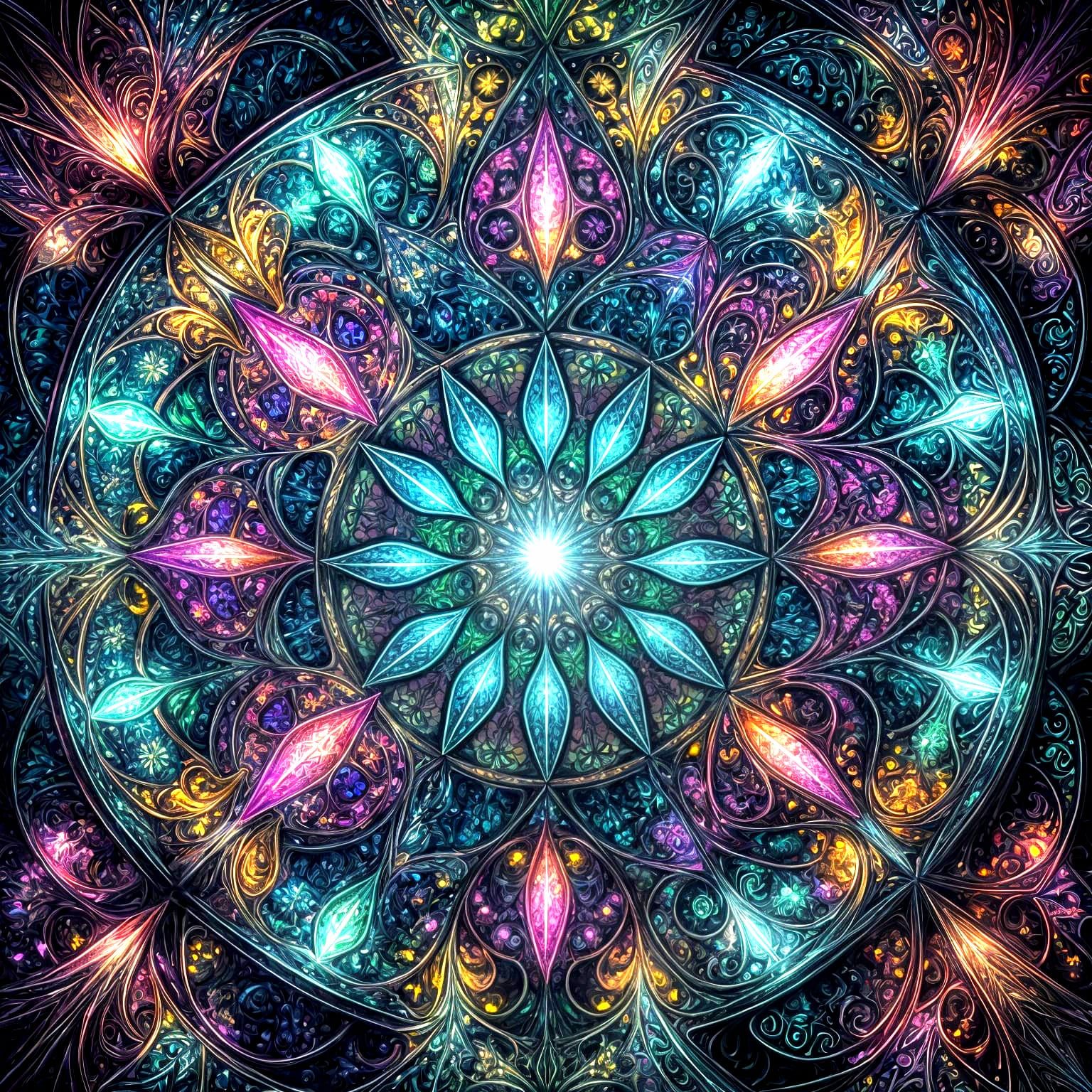 Eaborate, ultra-detailed vision of a color explosion within a kaleidoscope  by @Dreamer in Hell