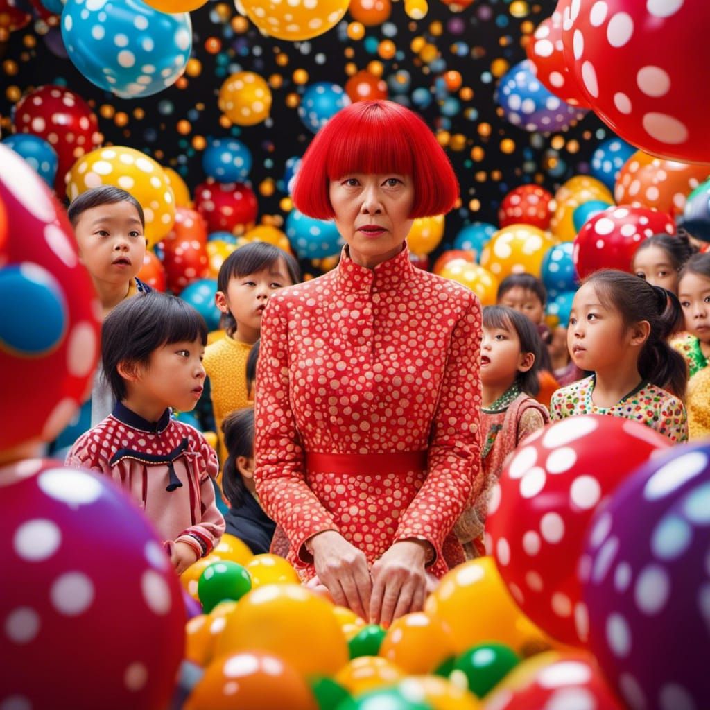 Yayoi_Kusama Kindergarten Teacher AI Generated Artwork NightCafe
