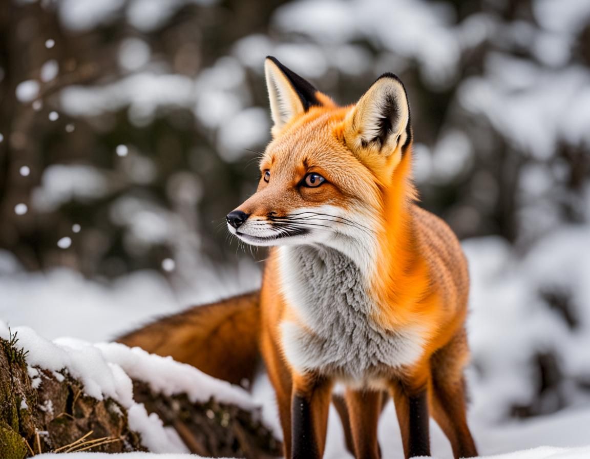 Fox playing in the snow   by @moowokuorn