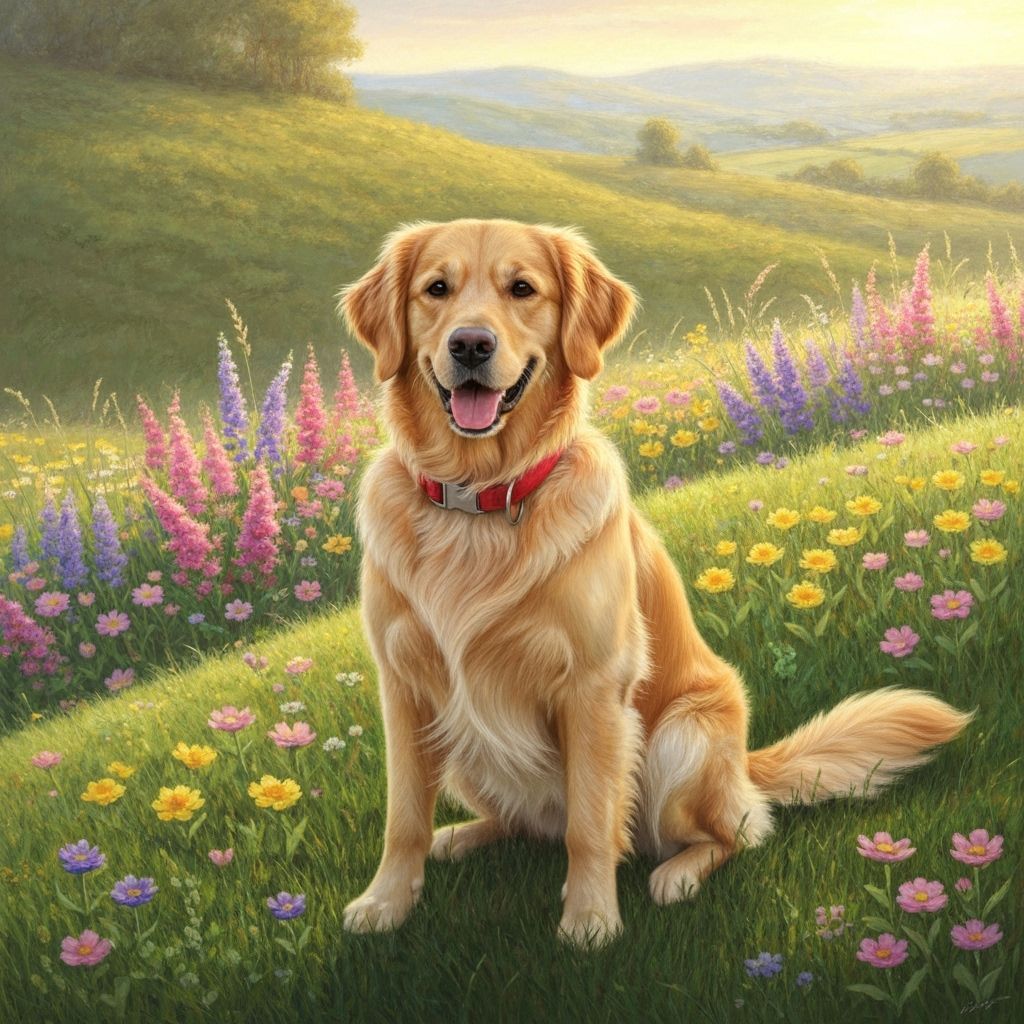 Happiness on a meadow