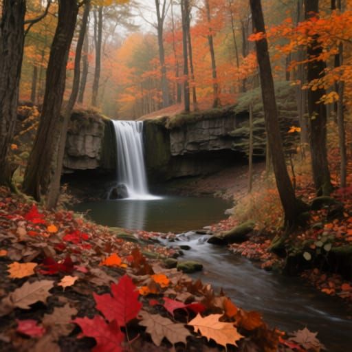 Waterfall in the Fall