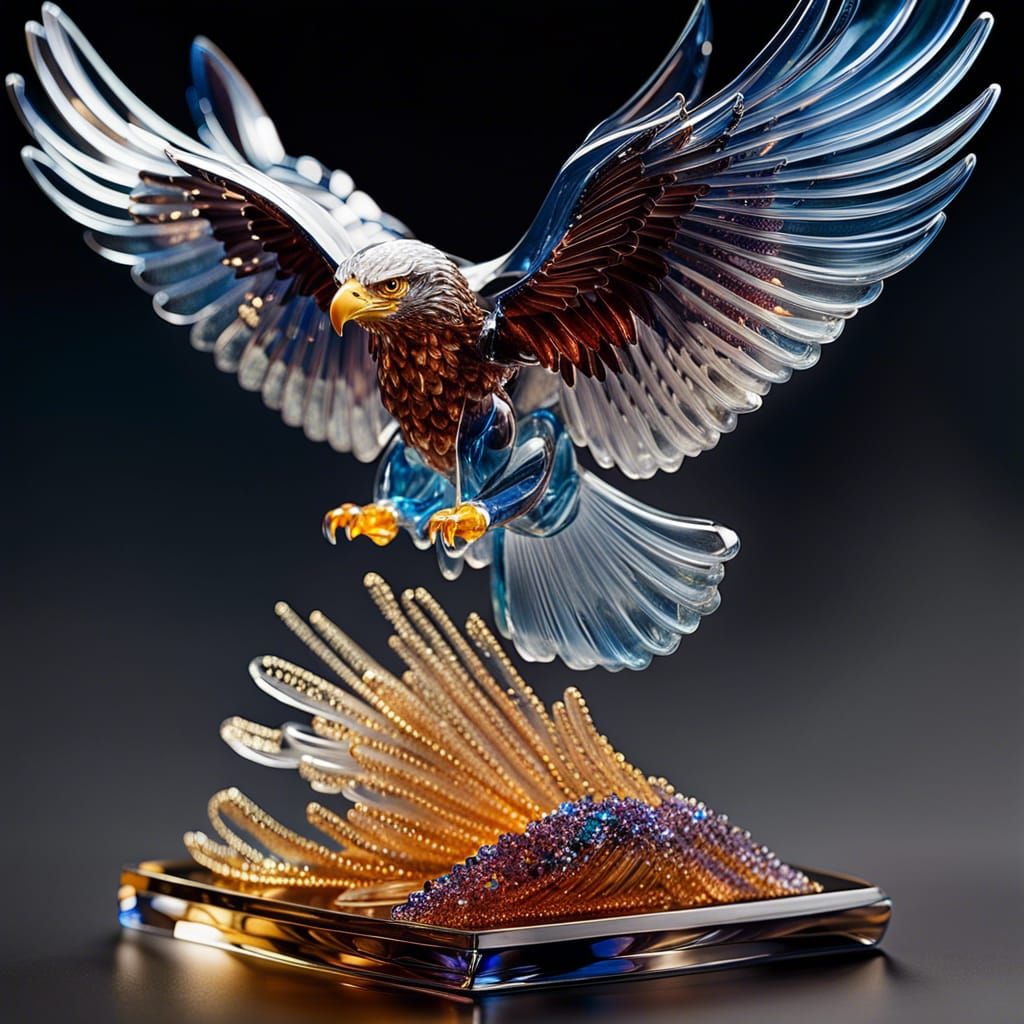 Glass eagle  by @PugArtsy