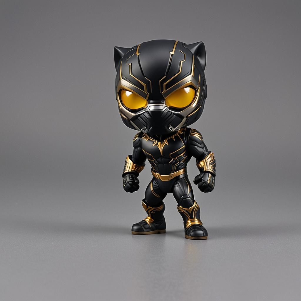 Funko Pop A sleek black and silver jumpsuit with a topaz gem...
