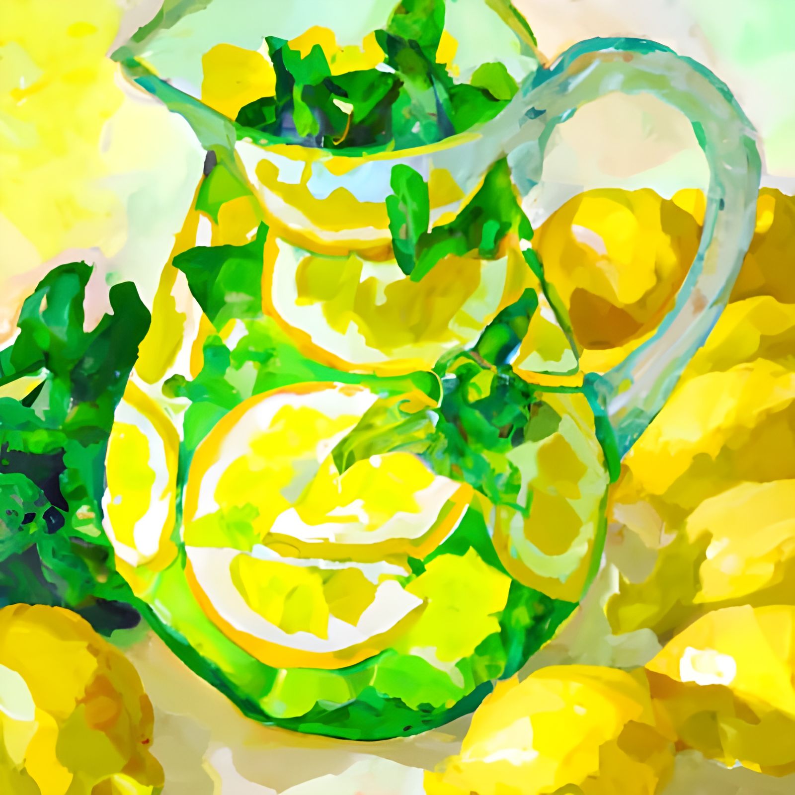 Mint Lemonade (watercolor)