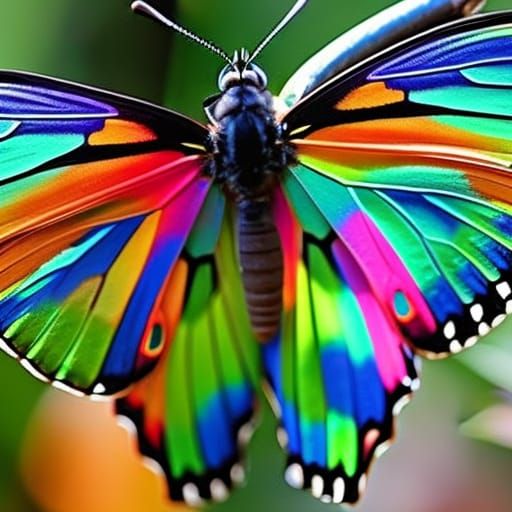 Rainbow Butterfly - AI Generated Artwork - NightCafe Creator