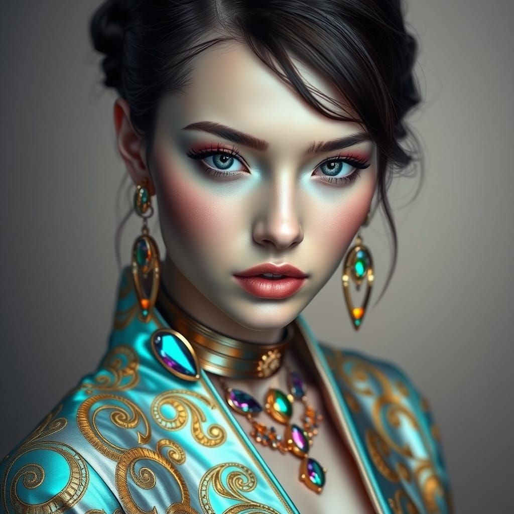Ethereal Futurist Beauty in Iridescent Splendor