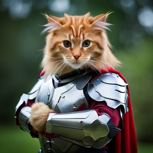 Cats wearing suits of armour AI Generated Artwork NightCafe Creator