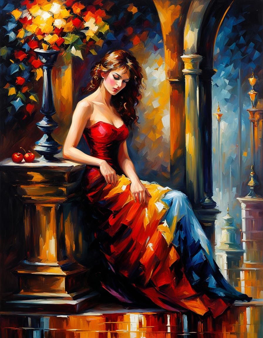 Oil painting "Waiting is the hardest part." AI Generated Artwork