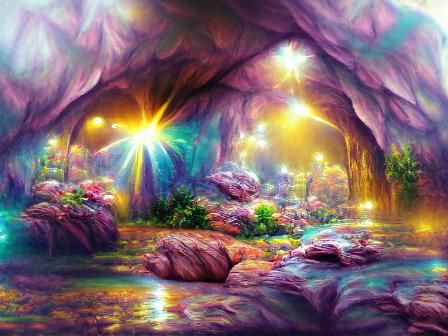 gloomy cave glimmering stardust - AI Generated Artwork - NightCafe Creator