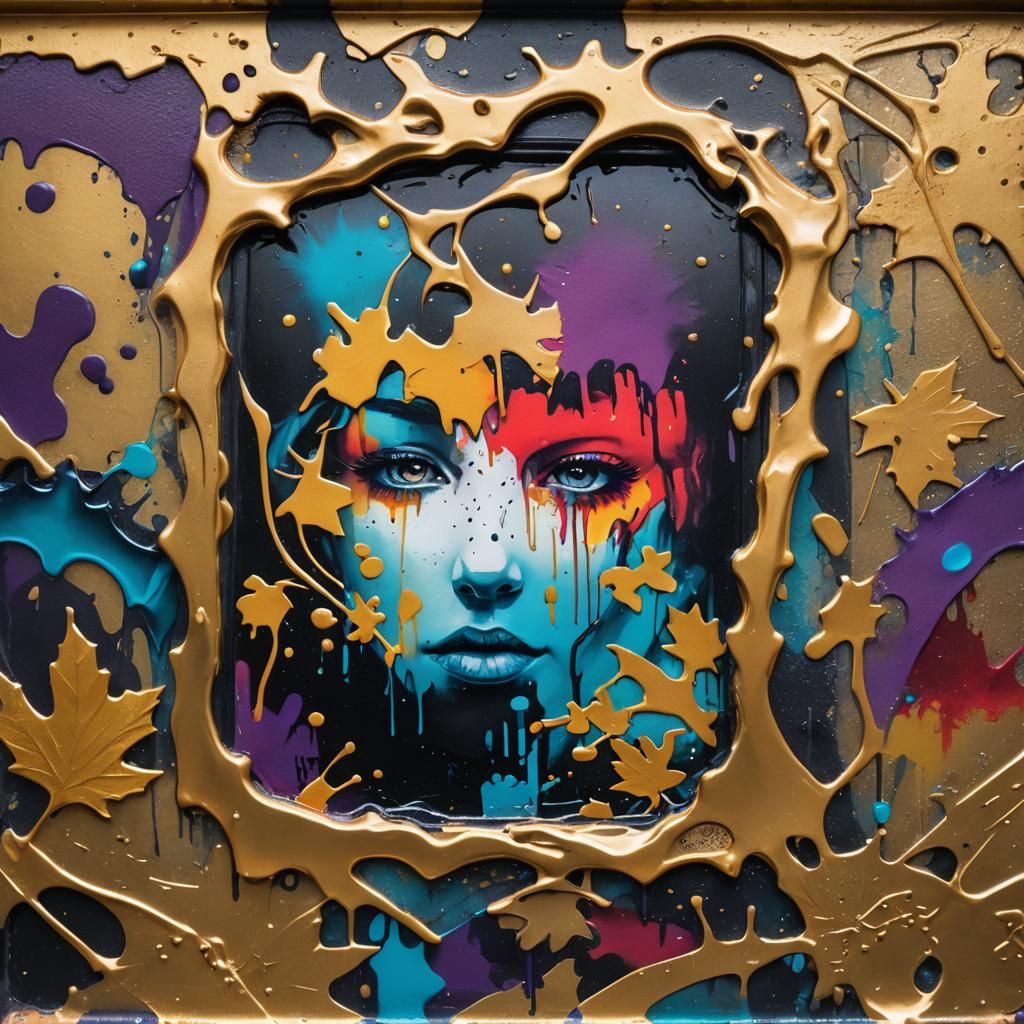 Fall collage in a photo frame