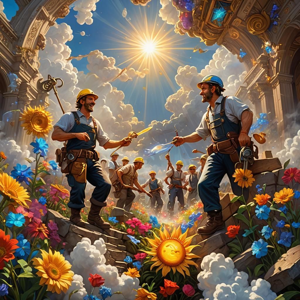Happy Workers Day Greeting Cards, Workers 3D Hyperrealistic,...