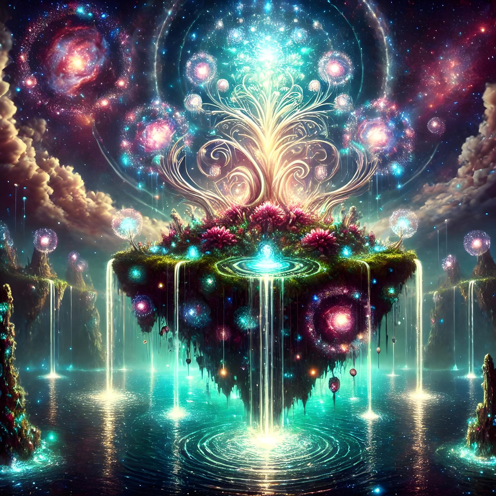 The Cosmic Garden Oasis: Enchantment Blossoms Amidst the Celestial Expanse