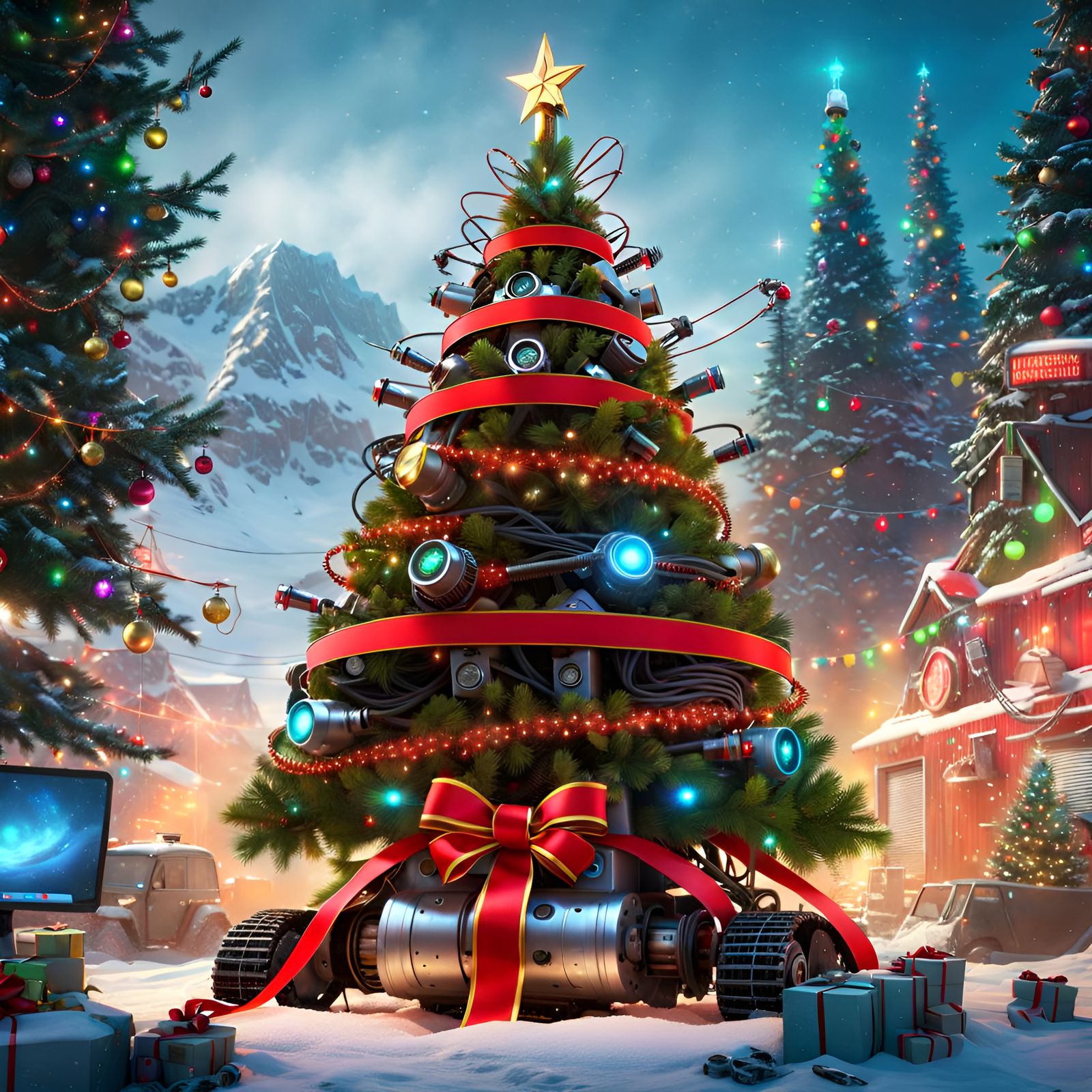 Robotic Junkyard Christmas Tree  by @Amarie