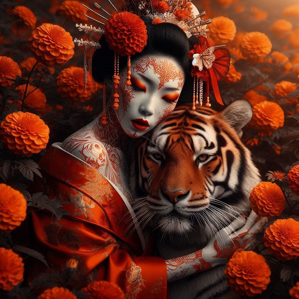 Geisha and Tiger