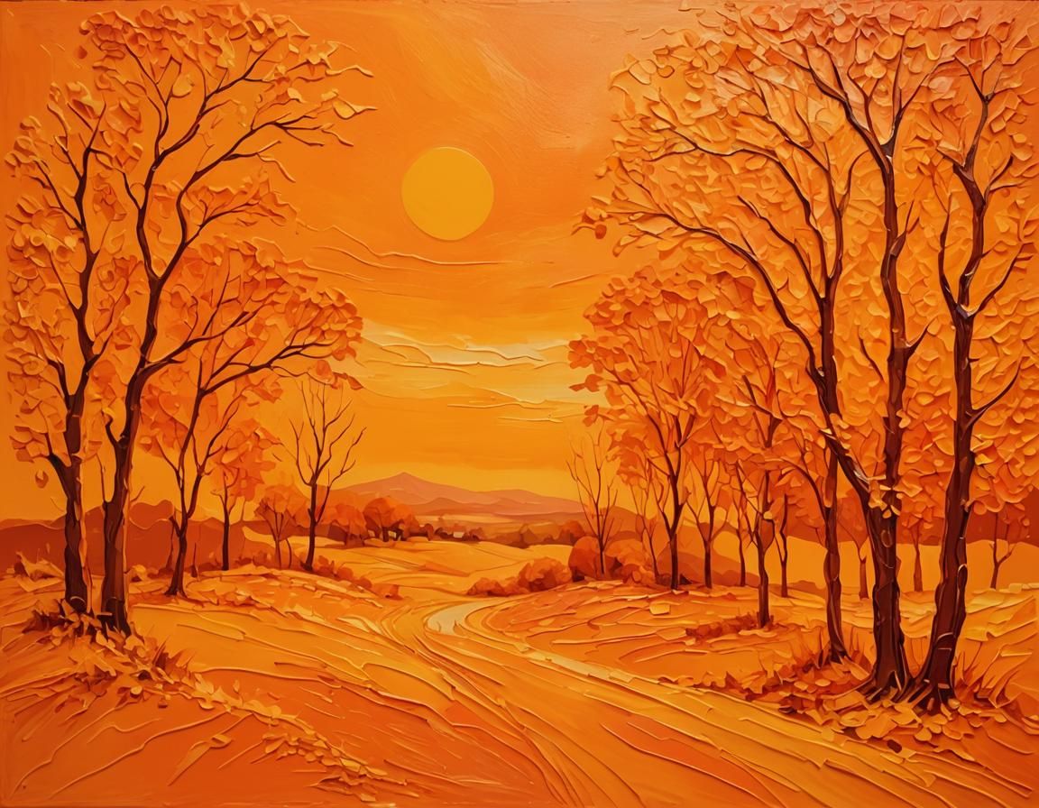 Orange Monochromatic Landscape  by @Zablard