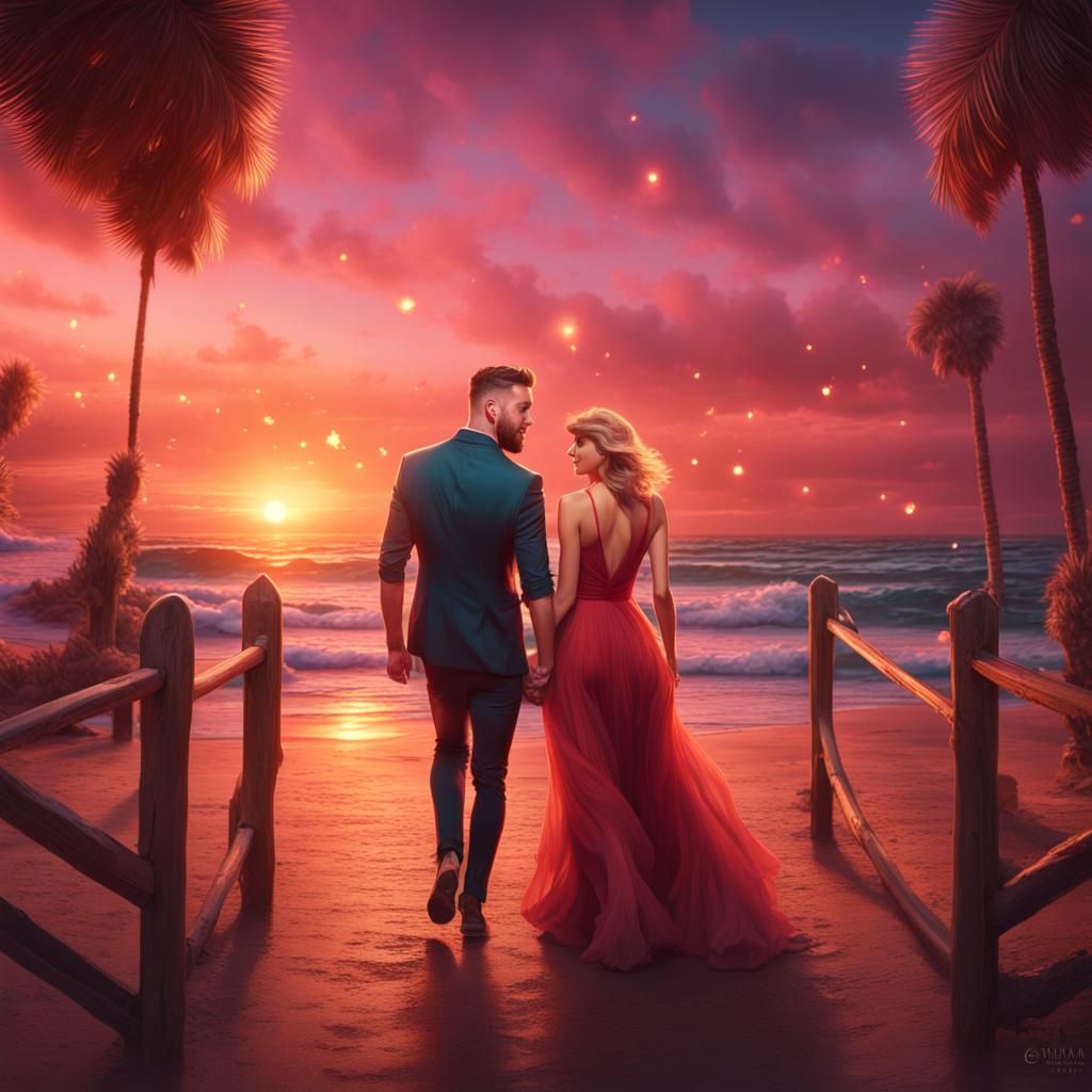Travis Kelce and Taylor Swift 💖  by @Ana Tzogas