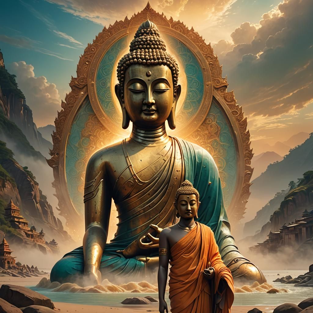 Buddha and Subhuti by the Ganges River