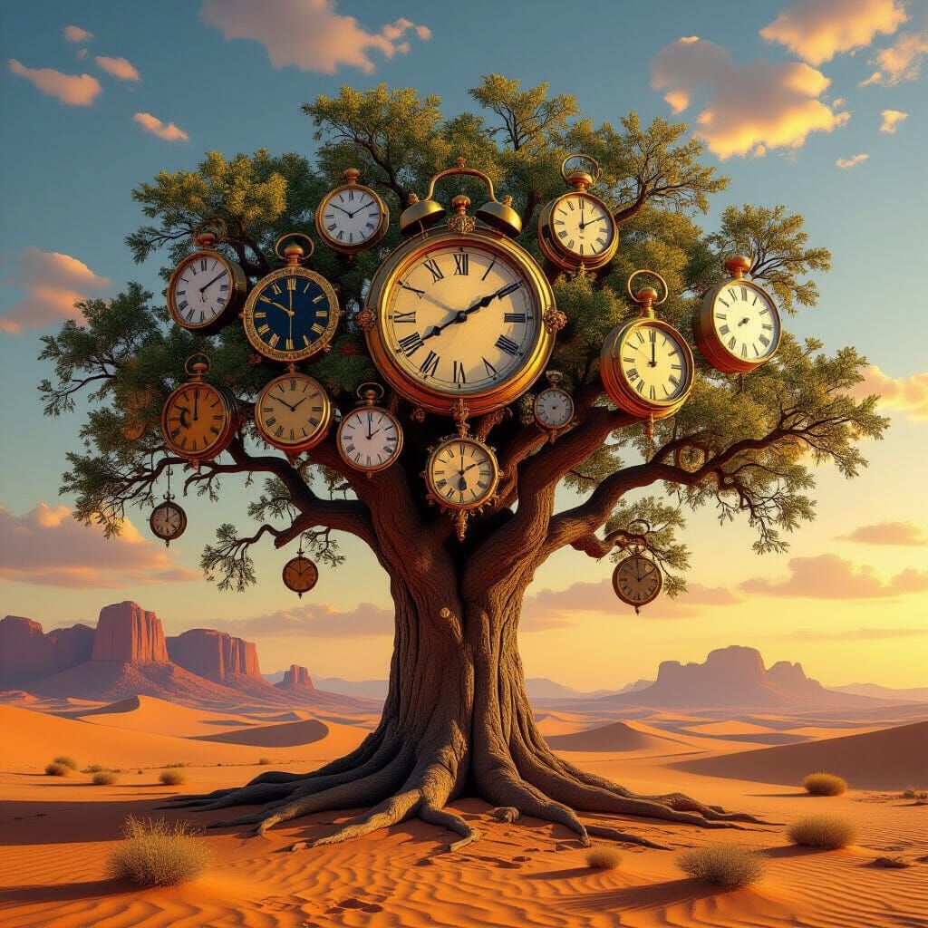 Ancient Tree of Time in Desert Landscape