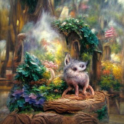 Diminutive yet dauntless Woodland creature. ethereal fantasy...