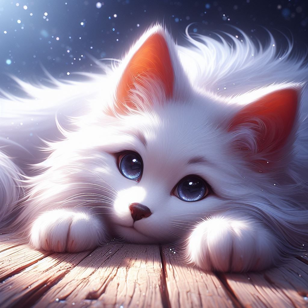 a white cat