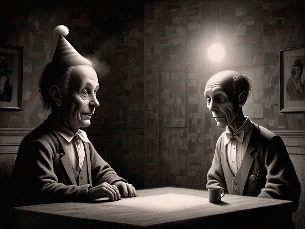 As the visitor droned on, he thought to himself wearily, “What a clown!”