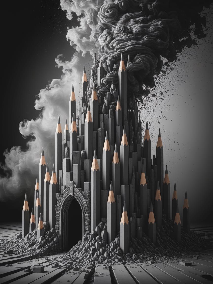 The Castle of Pencils  by @MikThor