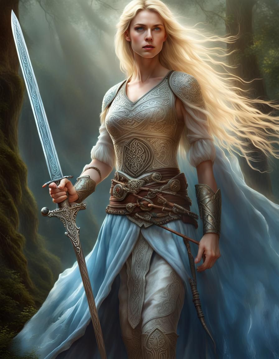 Celtic Warrior Woman - Ai Generated Artwork - Nightcafe Creator