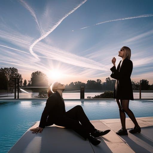 Me and my sister just playing it cool Under the chemtrails o...